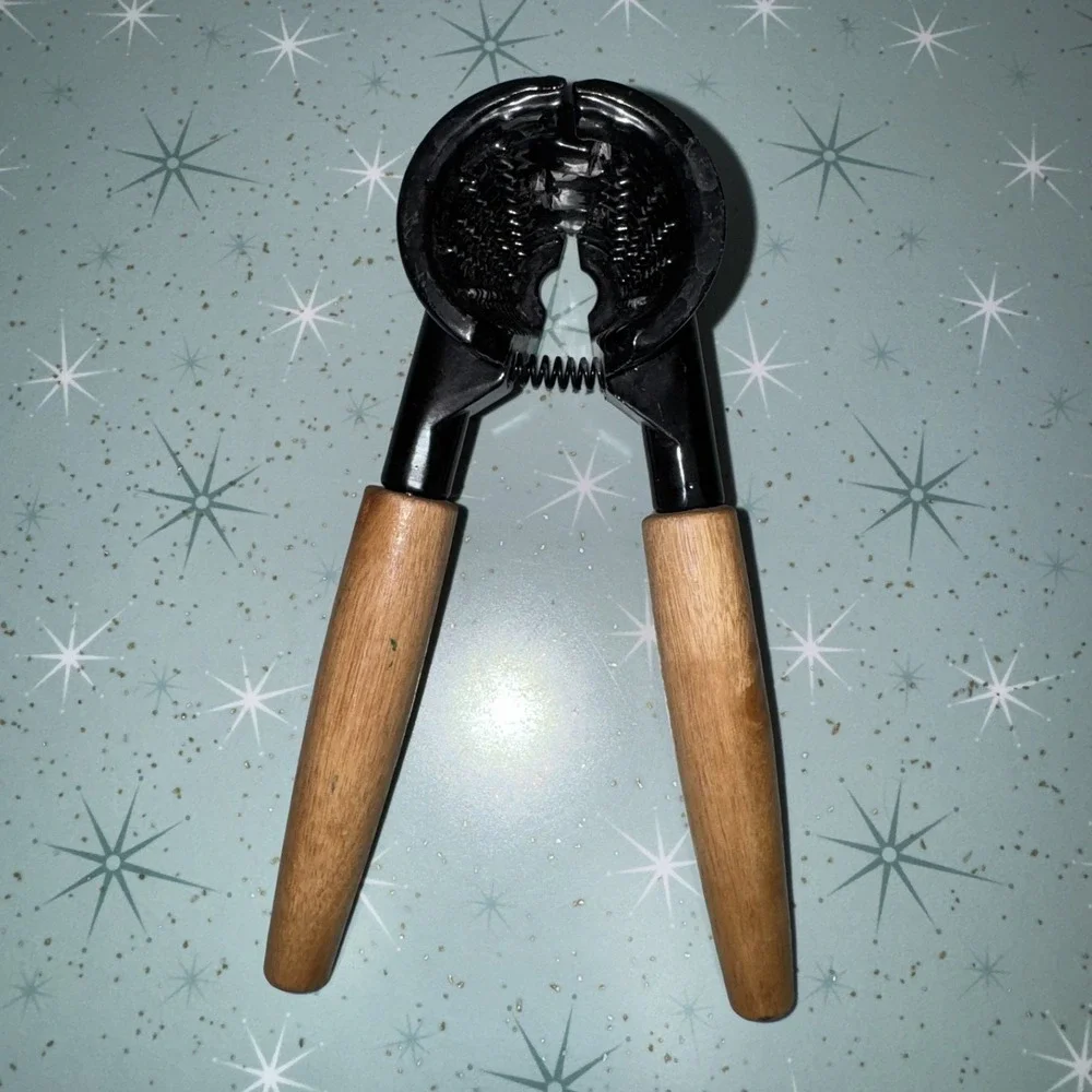 Vintage 1940s HMQ‎ Metal Nutcracker & Wood Handle Nutcracker Set Kitchen Tools